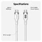 Cable Silicona HyperJuice USB-C a USB-C 240W 1m Blanco - Miniatura 2