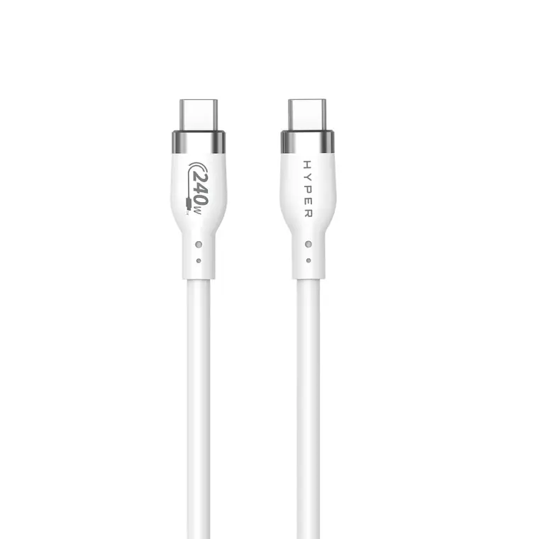 Cable Silicona HyperJuice USB-C a USB-C 240W 1m Blanco 1