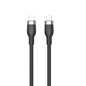 Cable Silicona HyperJuice USB-C a USB-C 240W 1m Negro
