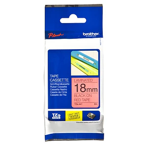 Cinta Rotuladora Brother TZe-441 Negro sobre Rojo 18mm x 8m