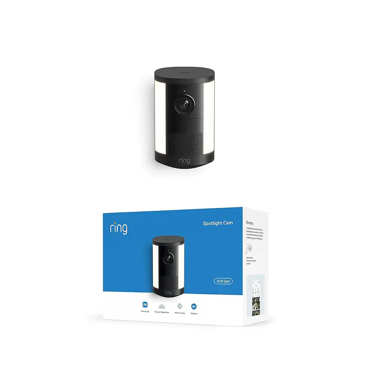 Cámara de Seguridad Exterior Ring Spotlight Cam 2K (2ª Gen) Negro a Batería 1