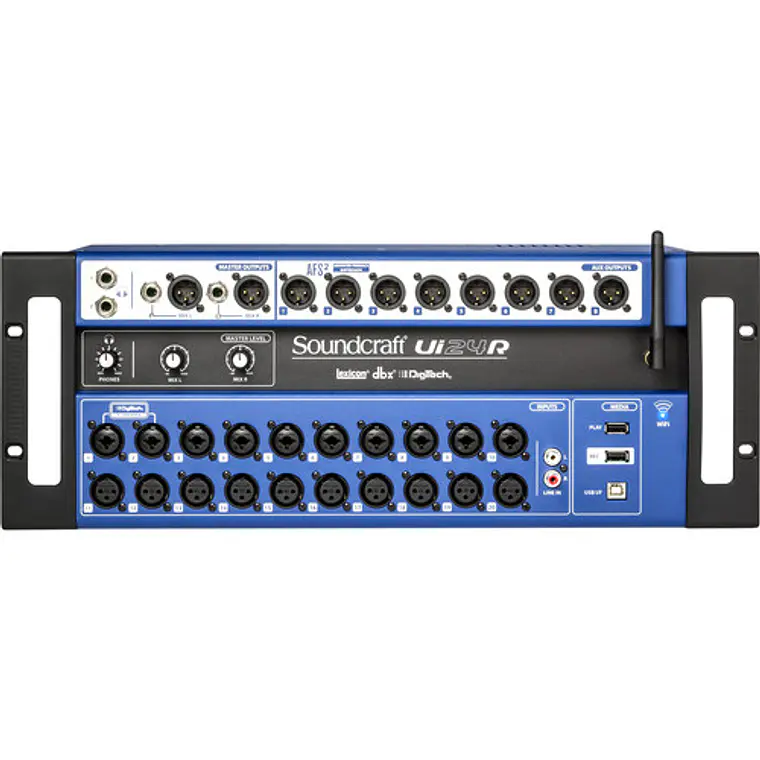 Consola Digital y Grabador Multipista Soundcraft Ui24R 24 Canales Wi-Fi Mount Rack 4U 1