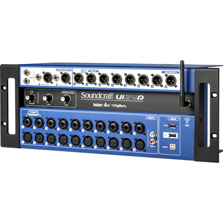 Consola Digital y Grabador Multipista Soundcraft Ui24R 24 Canales Wi-Fi Mount Rack 4U 2