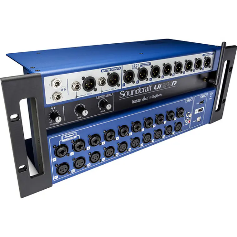 Consola Digital y Grabador Multipista Soundcraft Ui24R 24 Canales Wi-Fi Mount Rack 4U 4
