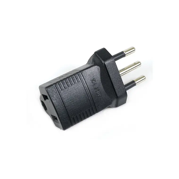 Adaptador de Enchufe Americano a Nacional (2 Patas Planas a 2 Patas Redondas  1