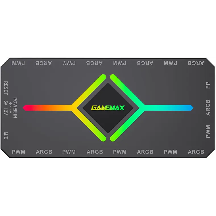 Hub Controlador de Ventiladores GameMax V4.0 PWM ARGB de 9 Puertos con Control Remoto RF 4