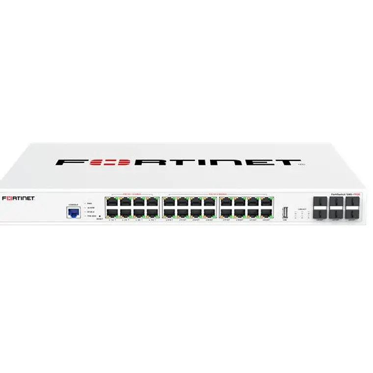 Switch 24 puertos Administrable Fortinet FortiSwitch 124G-FPOE 10G PoE+ 780W 6 Ranuras SFP 1