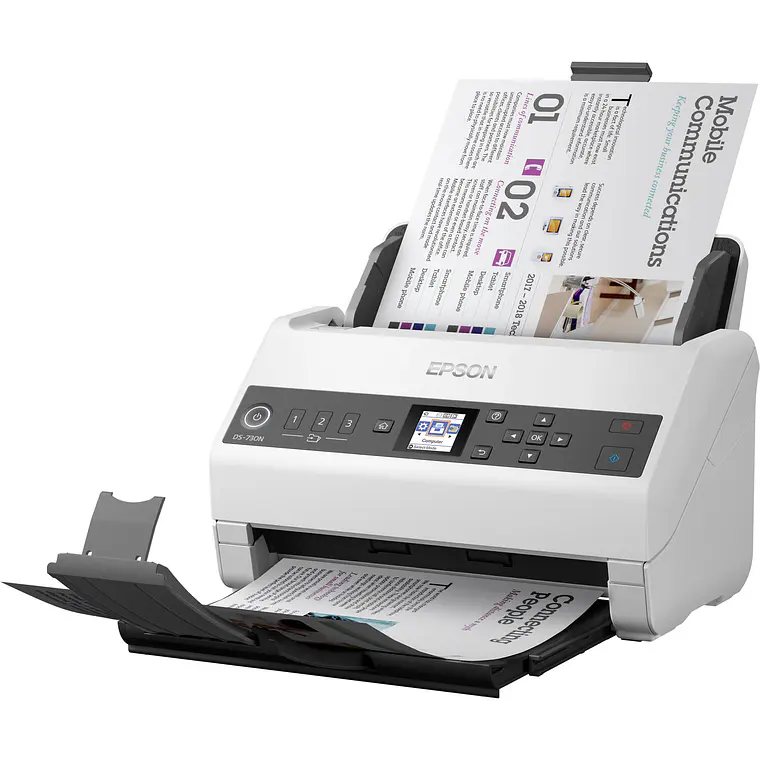 Escaner Epson WorkForce DS-730N | Dúplex Color 600 dpi 40 ppm Red 100 Hojas 3