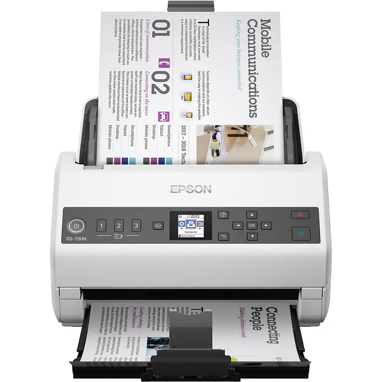 Escaner Epson WorkForce DS-730N | Dúplex Color 600 dpi 40 ppm Red 100 Hojas 8