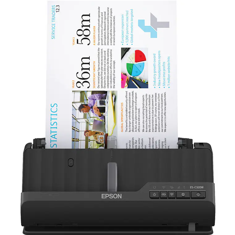 Escaner Epson WorkForce ES-C320W | Dúplex Color 600 dpi 30 ppm Compacto Wi-Fi 5