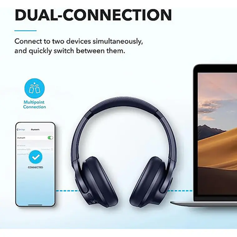 Audífonos Inalámbricos Soundcore Q20i Bluetooth ANC Azul 4