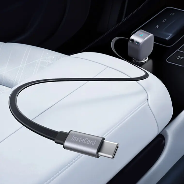 Cargador de Auto Anker Nano 75W USB-C Cable Retráctil 2en1 3