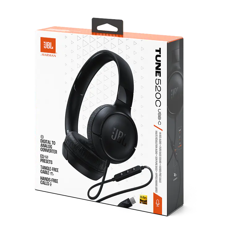 Audífonos JBL Tune 520C USB-C On-Ear con Micrófono Hi-Res Negro 10