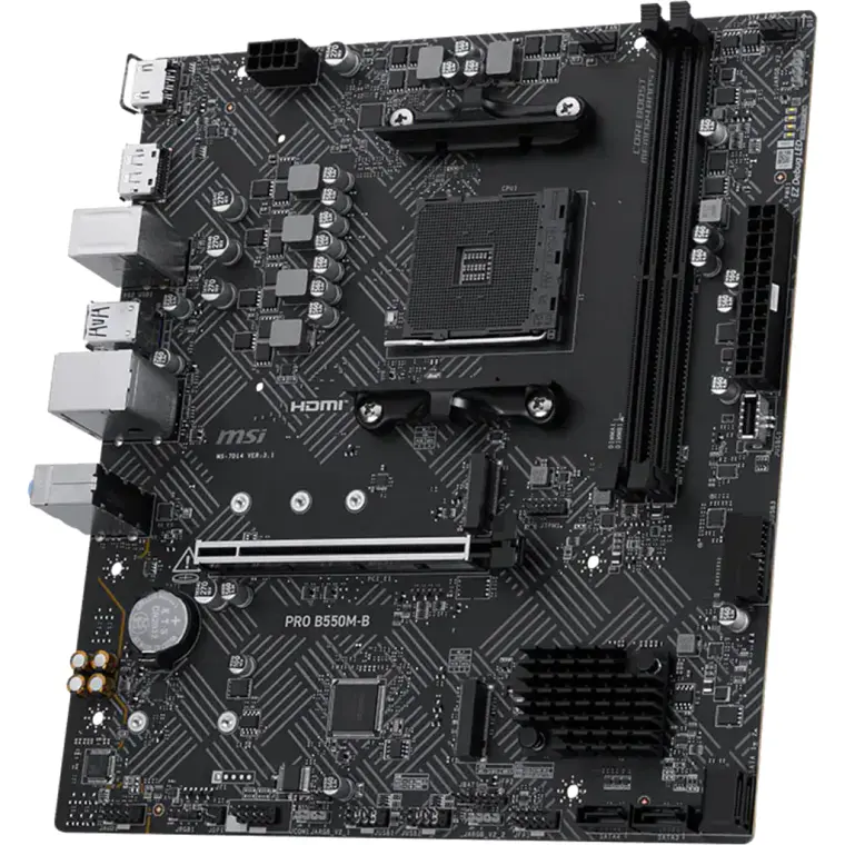 Placa Madre MSI PRO B550M-B AMD AM4 Micro-ATX DDR4 PCIe 4.0 Dual M.2 2