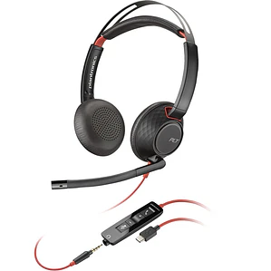 Audífonos Poly Blackwire 5220 Estéreo USB-C y 3,5 mm con Micrófono