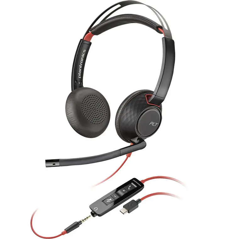 Audífonos Poly Blackwire 5220 Estéreo USB-C y 3,5 mm con Micrófono 1