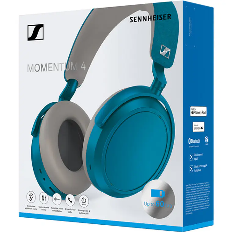 Audífonos Sennheiser Momentum 4 Wireless ANC Verde Azulado 6