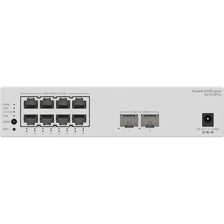 Switch 10 Puertos Huawei eKit S210-8P2J 8P PoE+ 128W 2.5G SFP 3