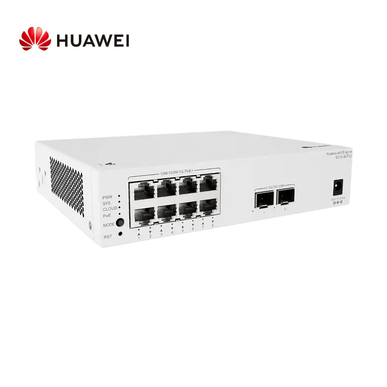 Switch 10 Puertos Huawei eKit S210-8P2J 8P PoE+ 128W 2.5G SFP 1