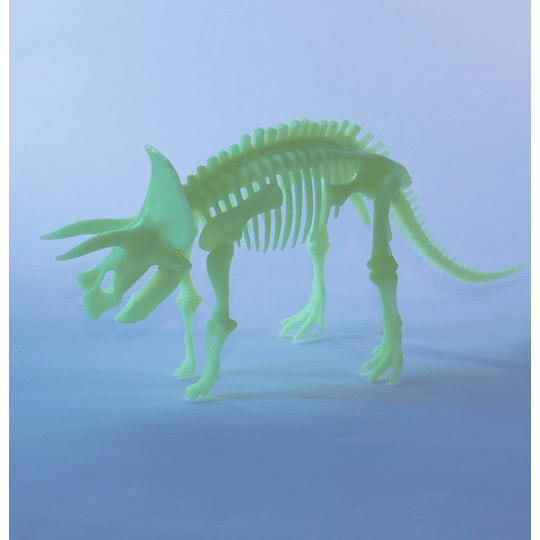 Esqueleto de Tricératops Armable Brilla en la Oscuridad