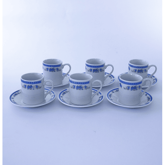 Set 6 Tazas de Café 12pcs - azul