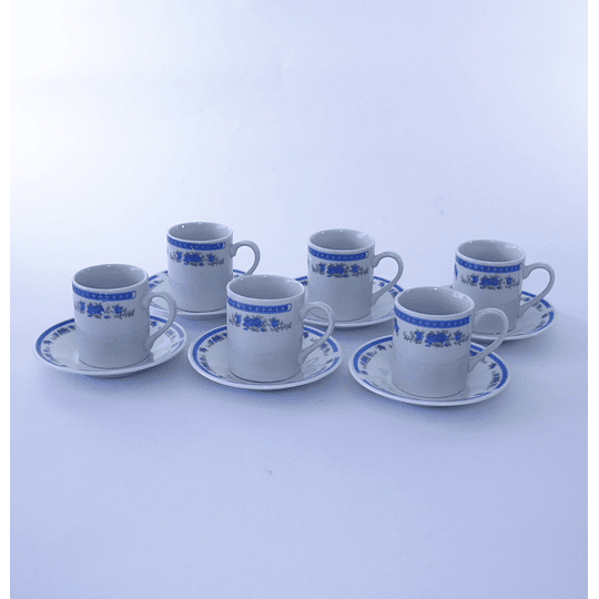 Set 6 Tazas de Café 12pcs - azul