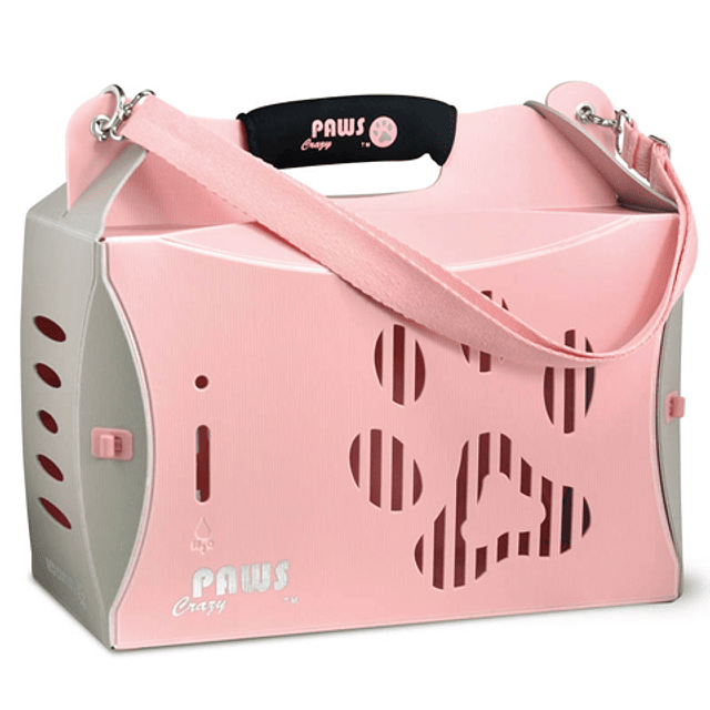 Transportador Mascota Eco Patitas Rosa/gris Small DPETC025-PK