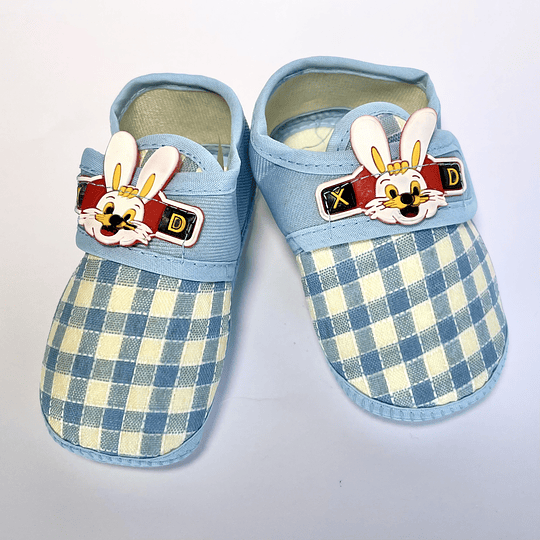 Zapatos de Bebé celeste/conejo