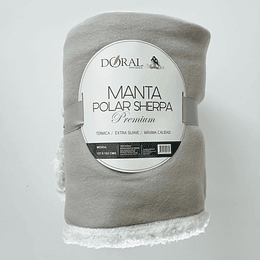 Manta Polar Sherpa Premium Doral 127x152 gris