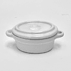 Olla mini con tapa ovalada VM/WB porcelana refrac. blanca 4,5x9