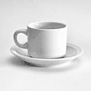Taza de Café con Plato Porcelana Blanco Banket 75ml