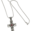 Collar Colgante Cruz Coral Rojo Plata Bali 2