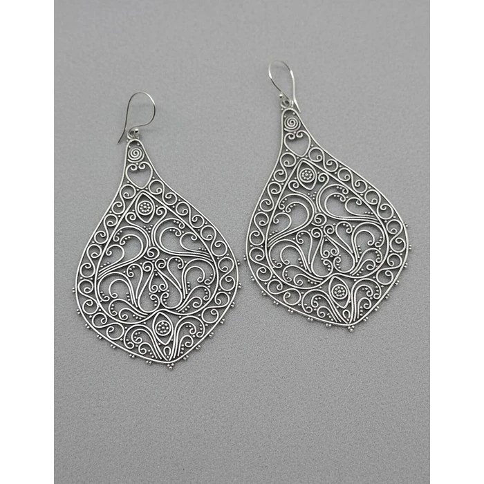 Aros Gota Mandala de plata 1