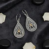 Aros colgantes plata con pepita de oro 3