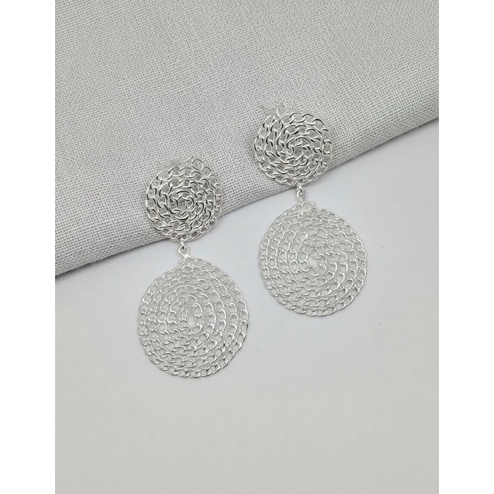 Aros colgante plata cadena FLAT 1
