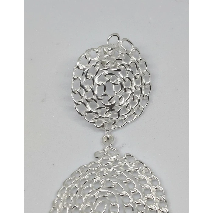 Aros colgante plata cadena FLAT 2