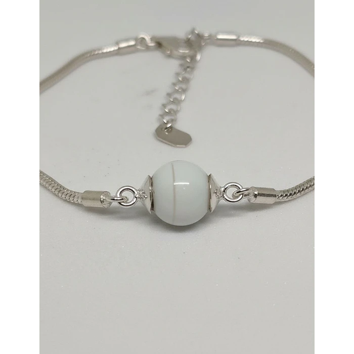 Pulsera de Plata - Ágata Blanca 1