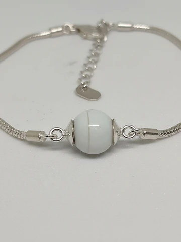 Pulsera de Plata - Ágata Blanca
