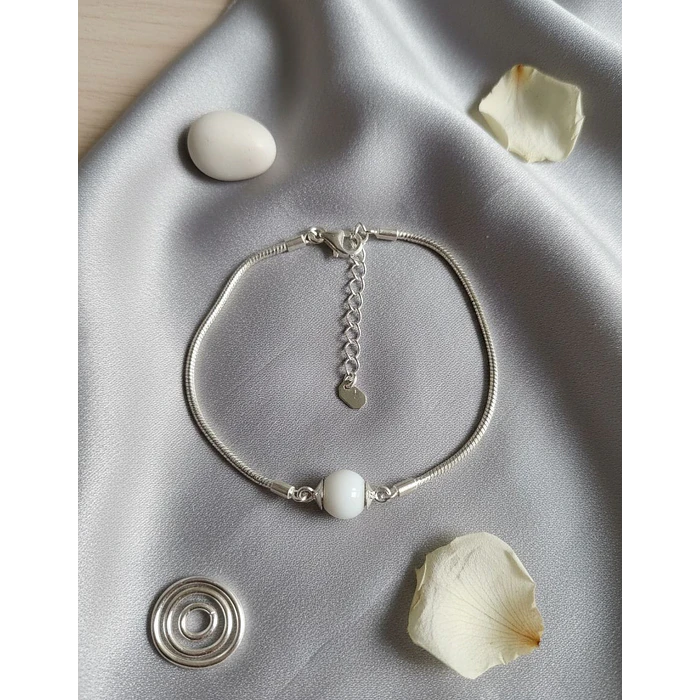 Pulsera de Plata - Ágata Blanca 2