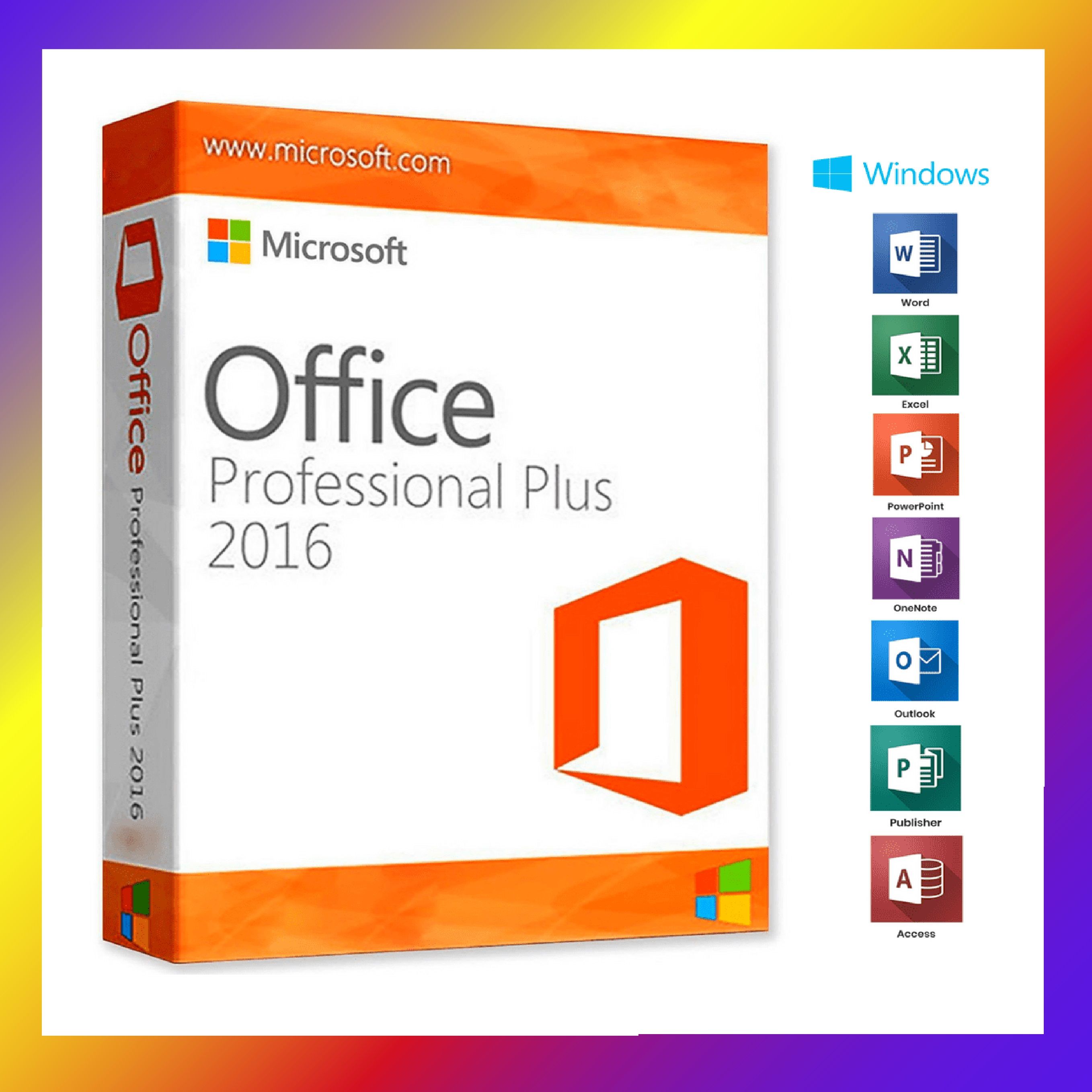 Microsoft Office 2016 Professional Plus * 32 & 64 bits *