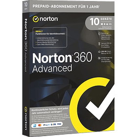 Norton 360 Advanced | 2026 | 10 Geräte | 1 Jahr | Mit 200 GB