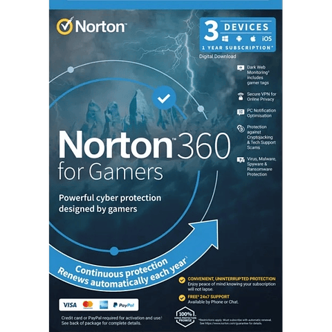  Norton 360 for Gamers | 3 Geräte | 1 Jahr | 2026 | 50 Gb
