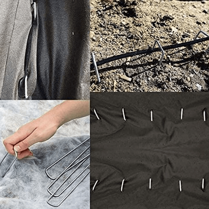 Fijadores de Acero para Malla Antimaleza Pack de 10 2