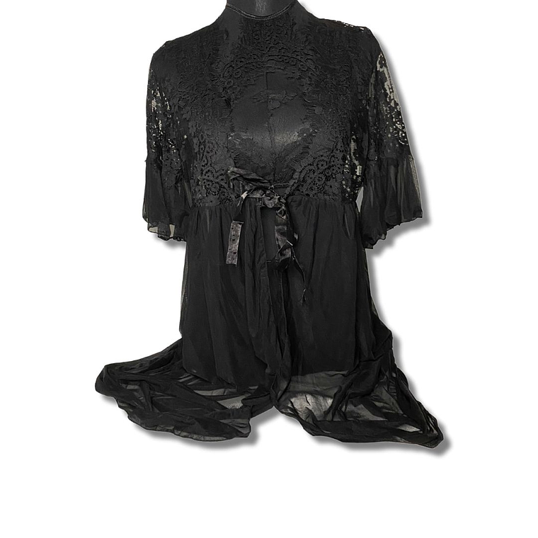 Conjunto encaje negro de 3 piezas  1