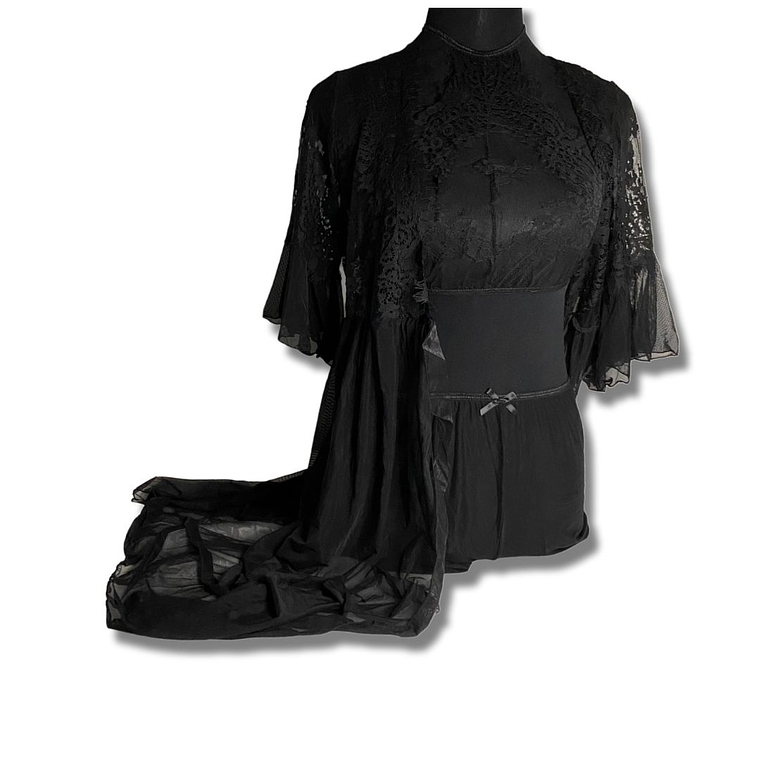 Conjunto encaje negro de 3 piezas  2