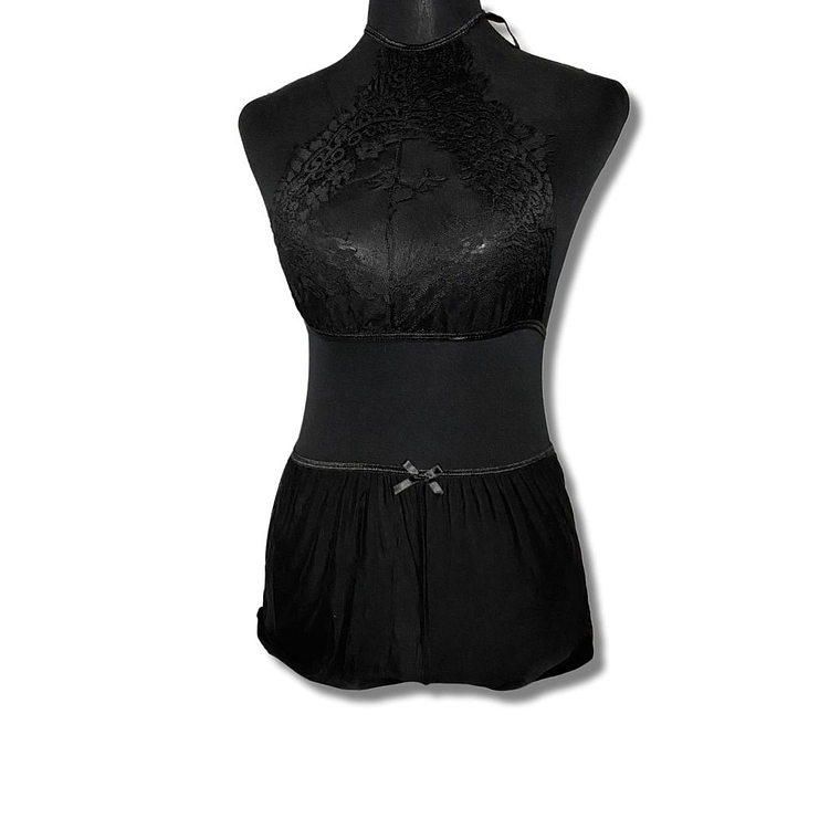 Conjunto encaje negro de 3 piezas  4