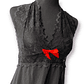 Vestido halter Negro con rosa - Miniatura 3