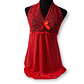 Vestido halter Rojo con rosa - Miniatura 1