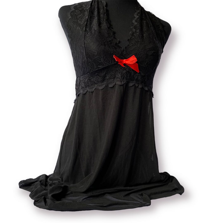 Vestido halter Rojo con rosa 7