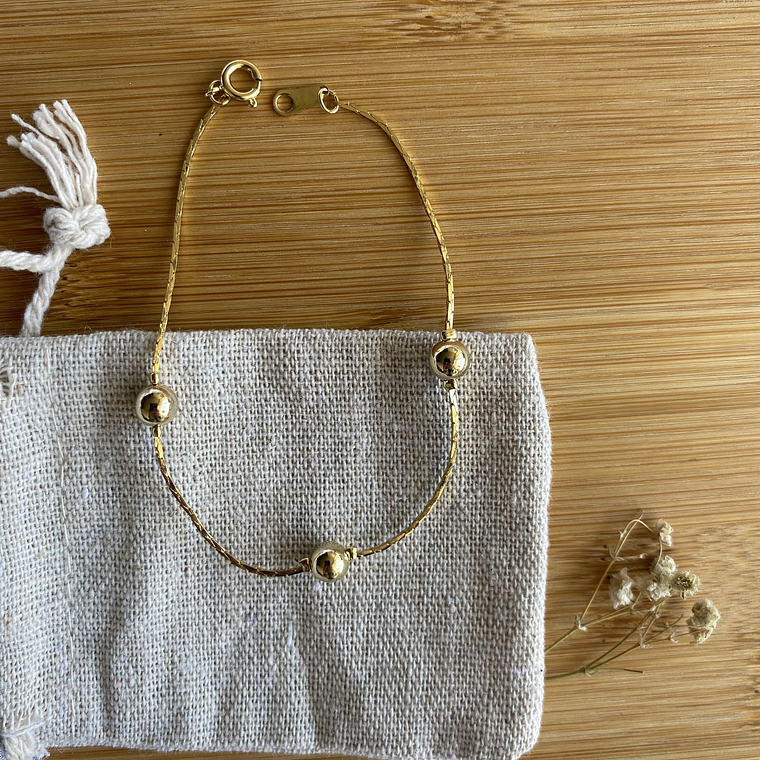 Pulsera esferas gold 1